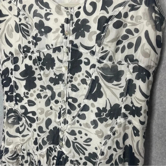 Gerard Darel Floral Cotton Fit and Flare Button Front Dress - Picture 2 of 7